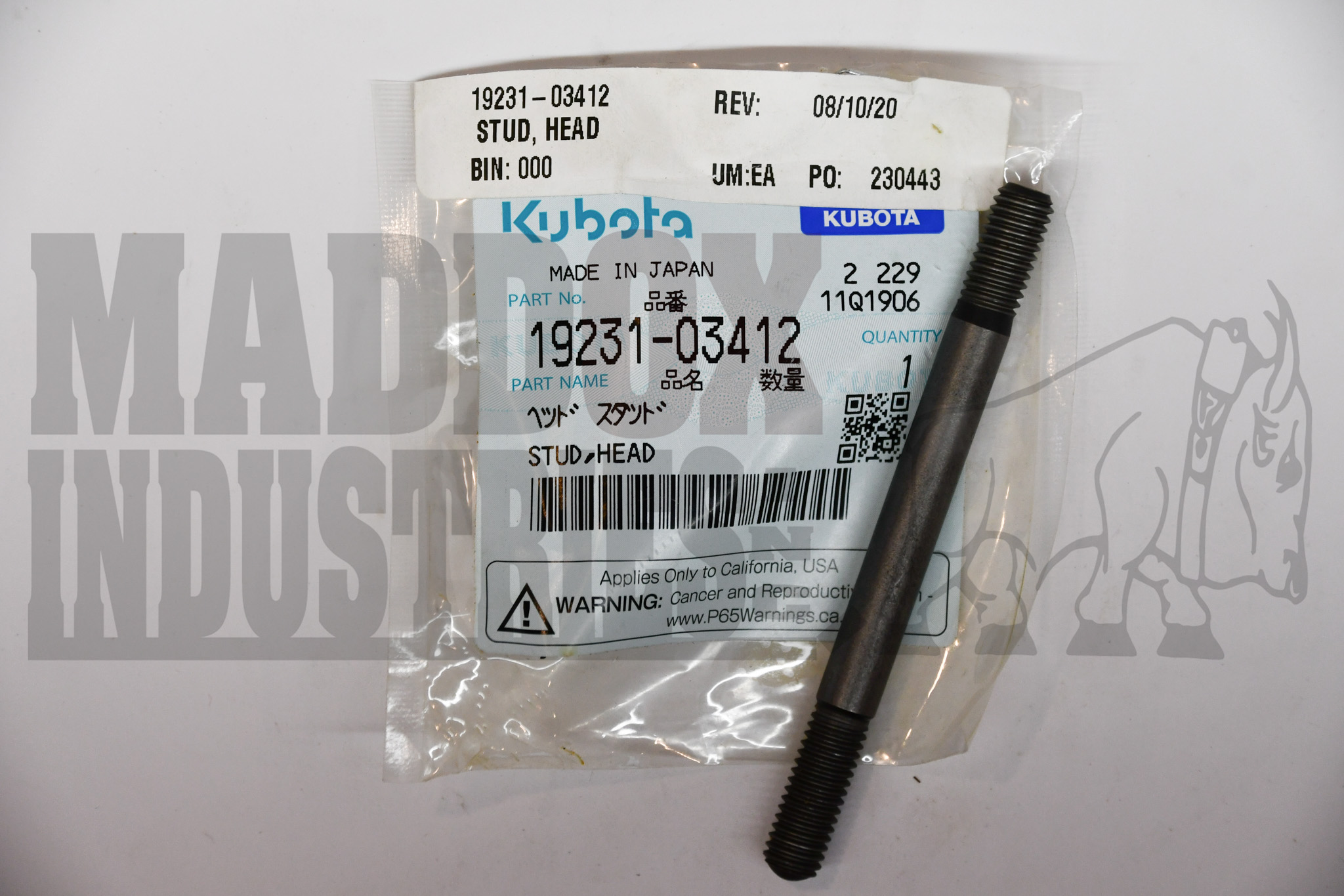 Kubota 19231-03412 Stud